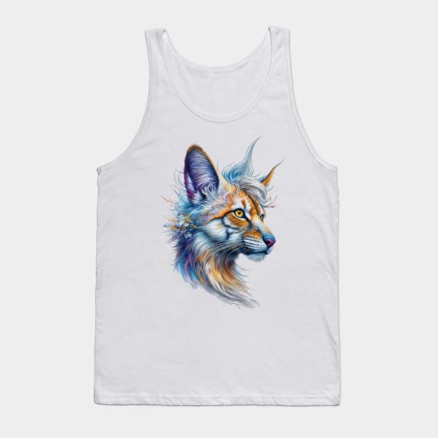 Fantasia in Fur: The Colorful Carnivore Tank Top by TooplesArt